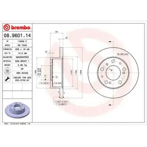 2 disques de frein brembo 08.9601.14 pas cher