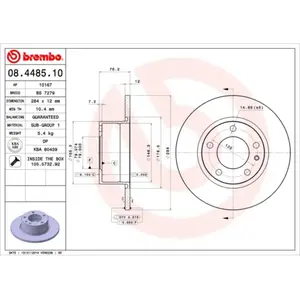 2 disques de frein brembo 08.4485.10 pas cher
