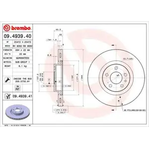 Comparateur de prix : BREMBO Disques de frein pour FIAT: 500 (Ref: 09.4939.40)