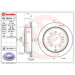 Remschijf 09D61811 Brembo pas cher