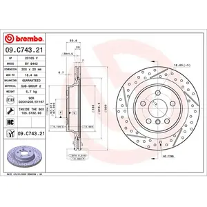 Remschijf 09C74321 Brembo pas cher