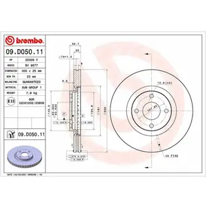 BREMBO Disques de frein pour FORD: Ecosport (Ref: 09.D050.11) pas cher