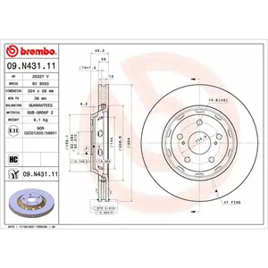 Remschijf 09N43111 Brembo