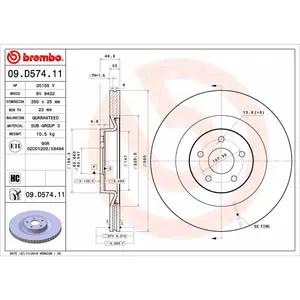 Remschijf 09D57411 Brembo pas cher