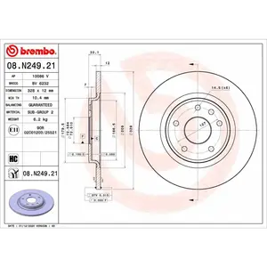 Remschijf 08N24921 Brembo pas cher