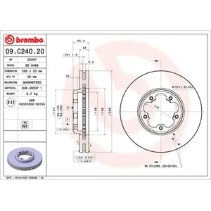Remschijf 09C24020 Brembo pas cher