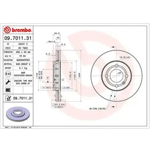 2 disques de frein brembo 09.7011.31 pas cher
