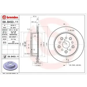 Remschijf 09B45311 Brembo pas cher