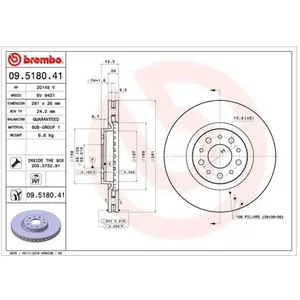 Remschijf 09518041 Brembo pas cher