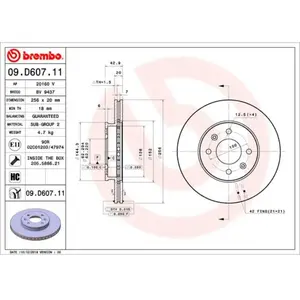 Remschijf 09D60711 Brembo