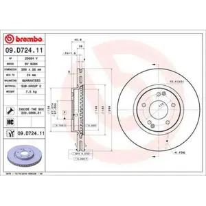Remschijf 09D72411 Brembo pas cher
