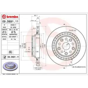 2 disques de frein brembo 09.d691.11 pas cher