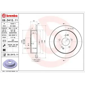 Remschijf 08D41511 Brembo
