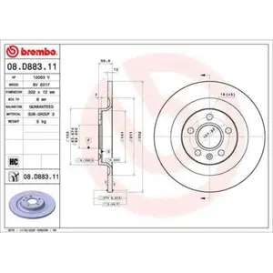 Remschijf 08D88311 Brembo pas cher