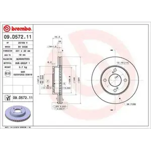 Remschijf 09D57211 Brembo