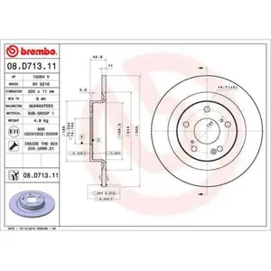 Remschijf 08D71311 Brembo