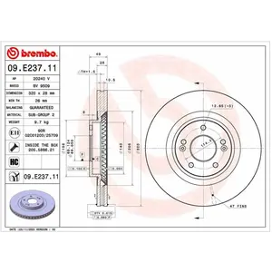 Remschijf 09E23711 Brembo pas cher