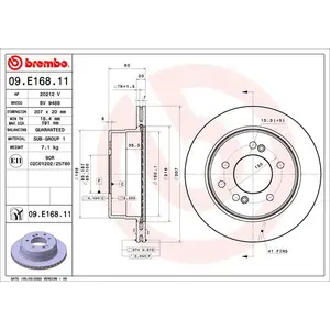 2 disques de frein brembo 09.e168.11 pas cher