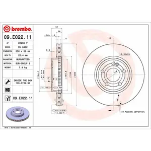 Remschijf 09E02211 Brembo pas cher