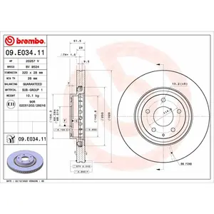 Remschijf 09E03411 Brembo pas cher