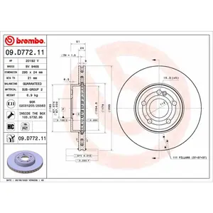 2 disques de frein brembo 09.d772.11 pas cher