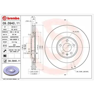 Remschijf 09D94011 Brembo pas cher