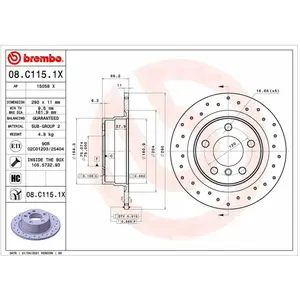 BREMBO Disques de frein pour BMW: Série 2, Série 1 (Ref: 08.C115.1X) pas cher