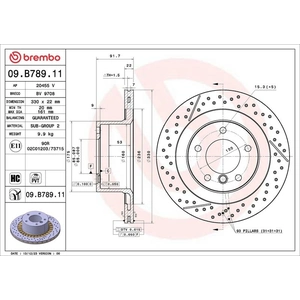 BREMBO Disques de frein pour MERCEDES-BENZ: Classe G (Ref: 09.B789.11) pas cher