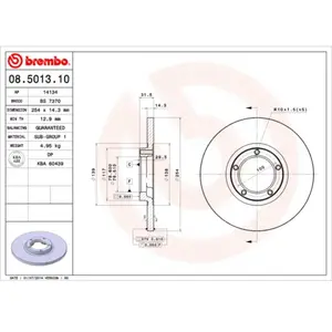 2 disques de frein brembo 08.5013.10 pas cher
