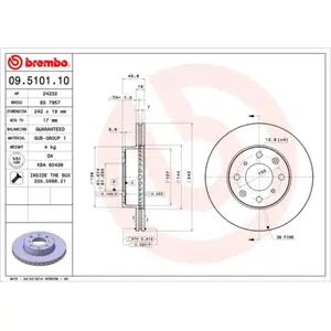 BREMBO Disques de frein pour HONDA: Accord, Prelude (Ref: 09.5101.10)
