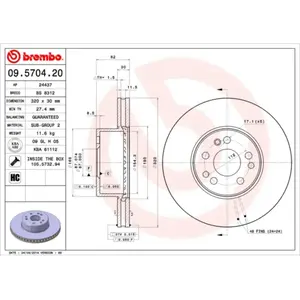 Brembo 09.5704.20 - Disque de Frein Avant - Jeu de 2 disquesVendu parauto-5