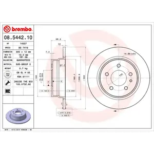 BREMBO Disques de frein pour BMW: Série 7 (Ref: 08.5442.10)