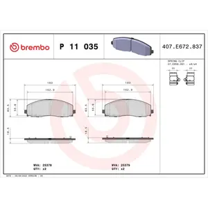 Comparateur de prix : Brembo P11035 Plaquettes de Frein Avant