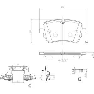 Remblokkenset schijfrem P85190 Brembo pas cher
