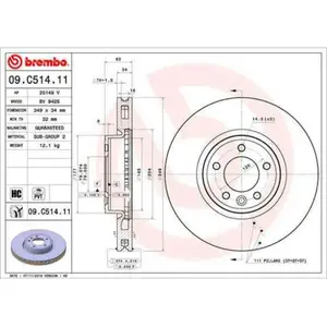 Remschijf 09C51411 Brembo pas cher