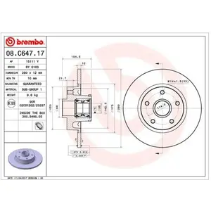 Remschijf 08C64717 Brembo pas cher