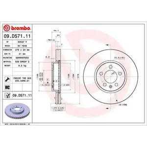 Remschijf 09D57111 Brembo