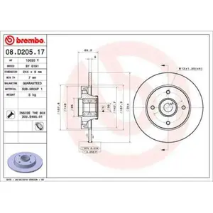 Remschijf 08D20517 Brembo pas cher