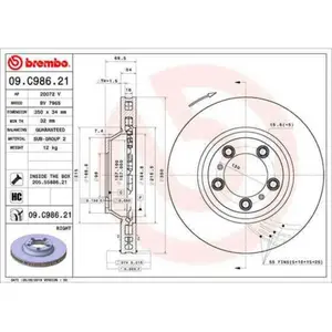 Remschijf 09C98621 Brembo pas cher