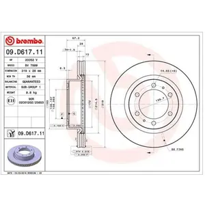 Remschijf 09D61711 Brembo