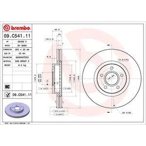 2 disques de frein brembo 09.c541.11 pas cher
