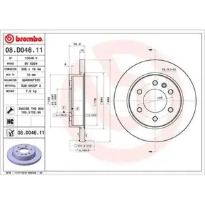 Remschijf 08D04611 Brembo