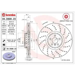 Remschijf 09D89823 BremboVendu parwinparts
