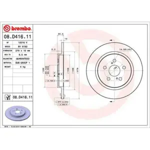 BREMBO Disques de frein pour TOYOTA: Urban Cruiser (Ref: 08.D416.11)