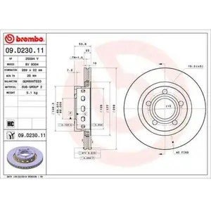 Remschijf 09D23011 Brembo