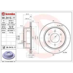 2 disques de frein brembo 09.d413.11 pas cher