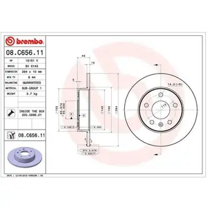 Remschijf 08C65611 Brembo