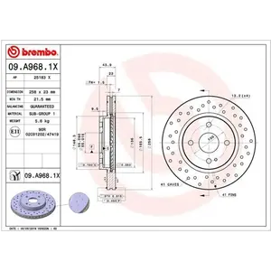 Remschijf 09A9681X Brembo pas cher