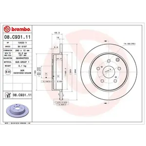Remschijf 08C93111 Brembo pas cher