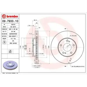 Remschijf 09793311 Brembo